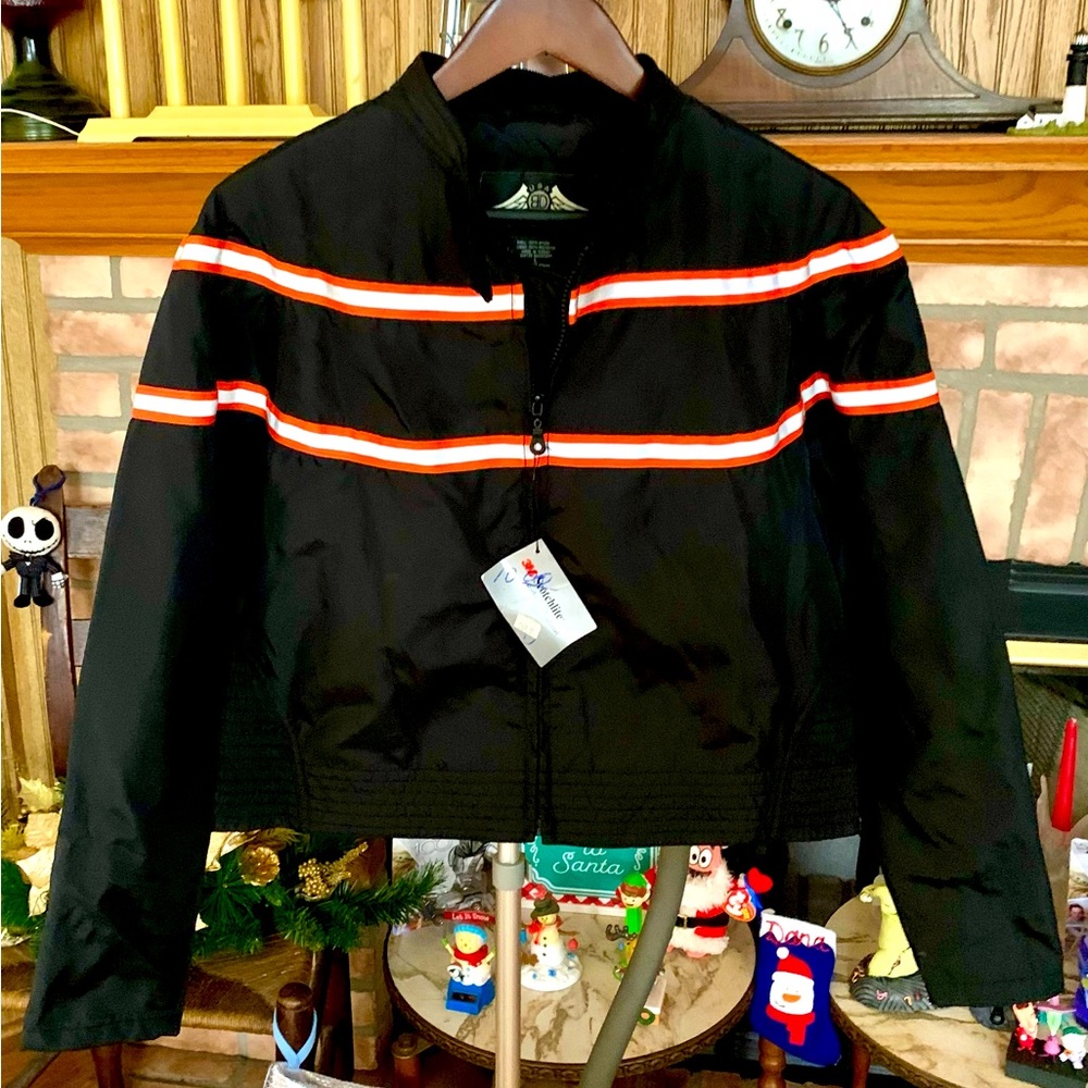 Vintage Women’s Biker Designs USA Reflective All Weather Riding Jacket
